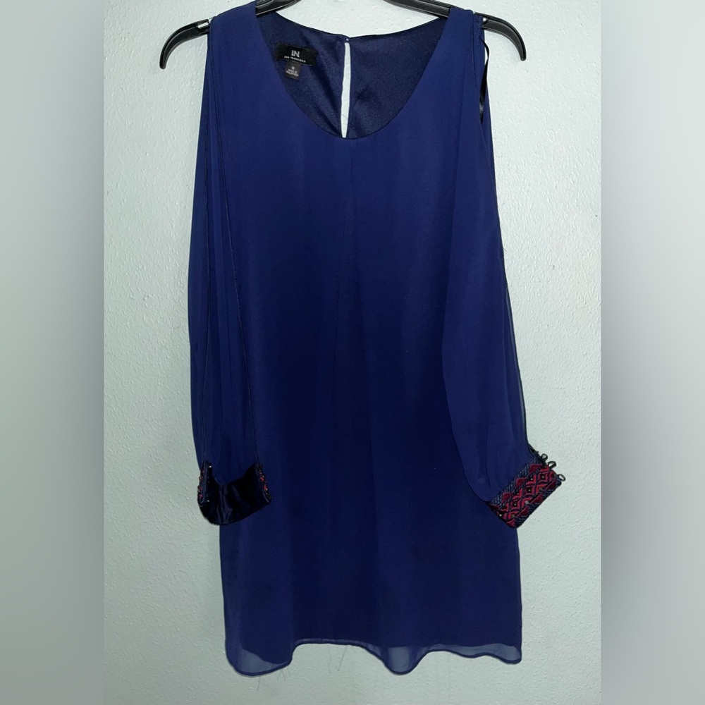 I.N. Blue Slit-Sleeve Dress